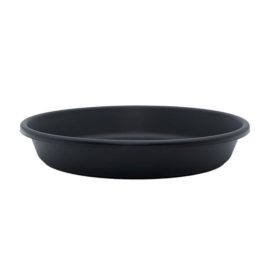 The HC Companies Classic 17.5" Round Plastic Plant Pot Saucer Drip Tray, Black