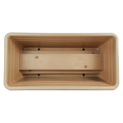 The HC Companies Railing Planter Box with Removable Drain Plugs, 24", Sandstone