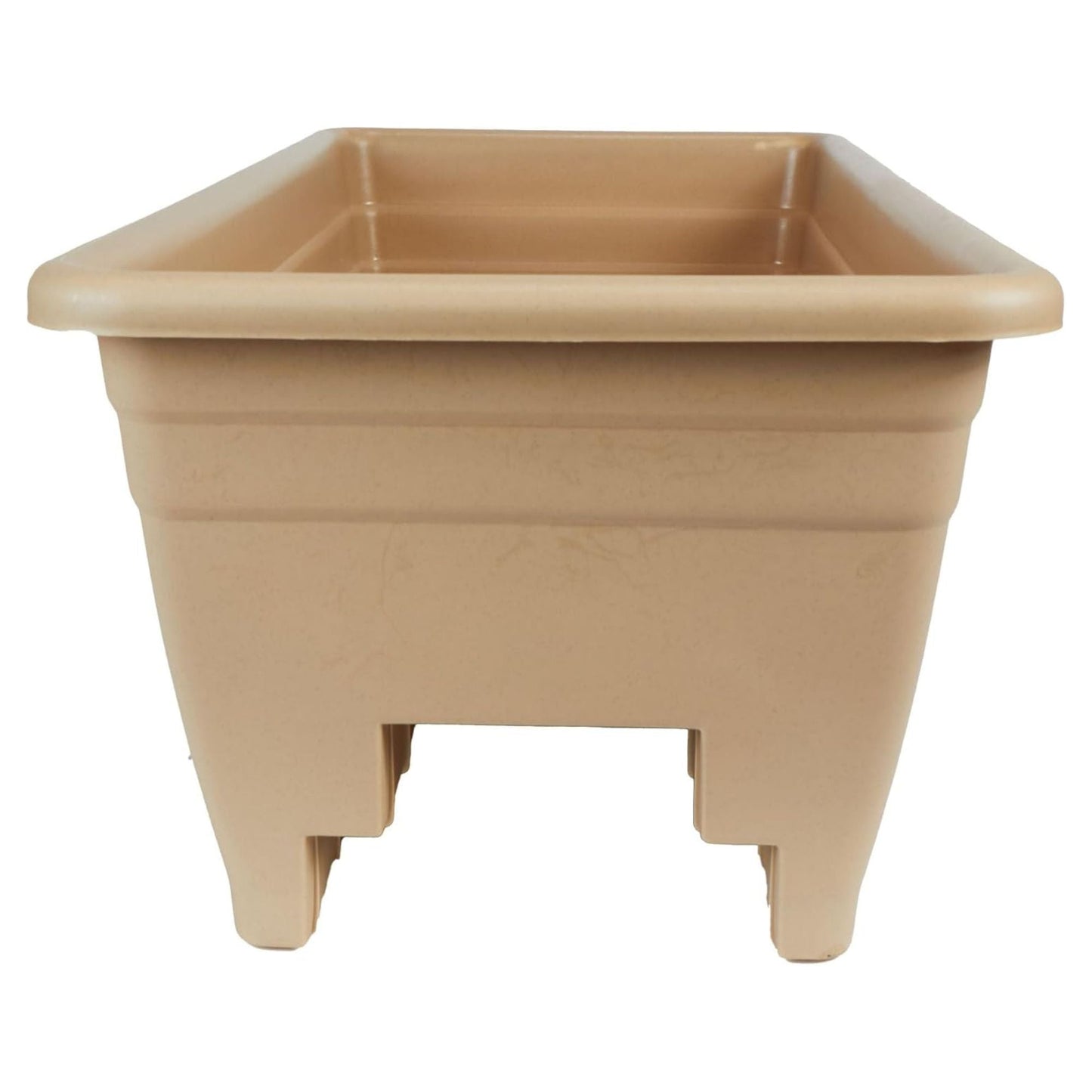 The HC Companies Railing Planter Box with Removable Drain Plugs, 24", Sandstone