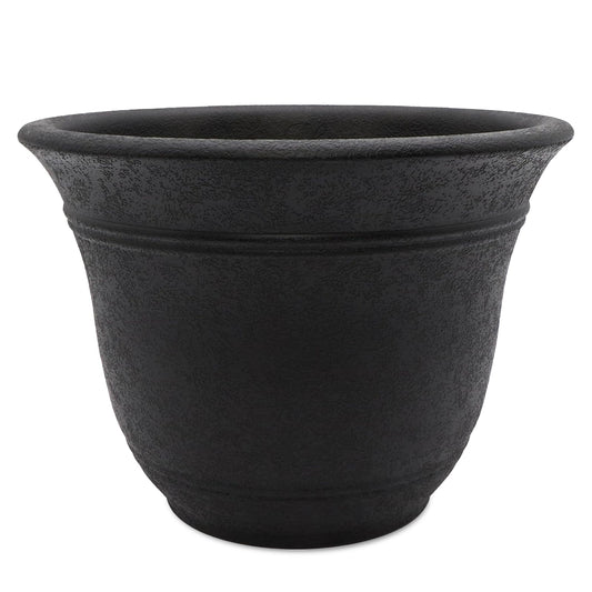 The HC Companies Sierra Self-Watering Pot with Internal Disk, 10", Black Onyx