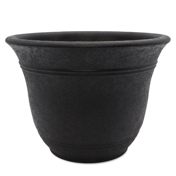 The HC Companies Sierra Self-Watering Pot with Internal Disk, 10", Black Onyx