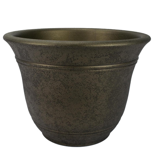 The HC Companies Sierra Self-Watering Pot with Internal Disk, 16", Celtic Bronze