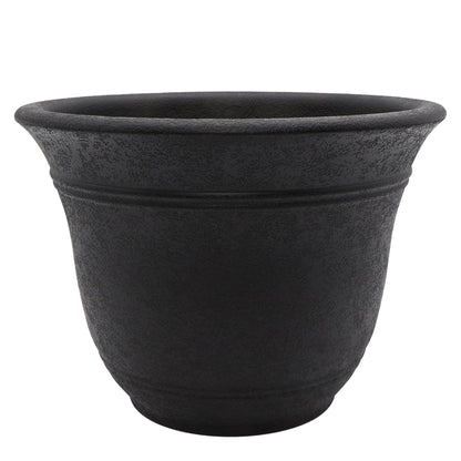 The HC Companies Sierra Self-Watering Pot with Internal Disk, 16", Black Onyx