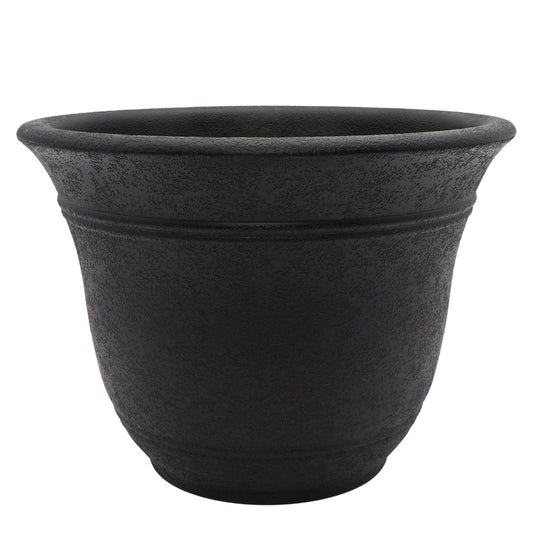 The HC Companies Sierra Self-Watering Pot with Internal Disk, 16", Black Onyx