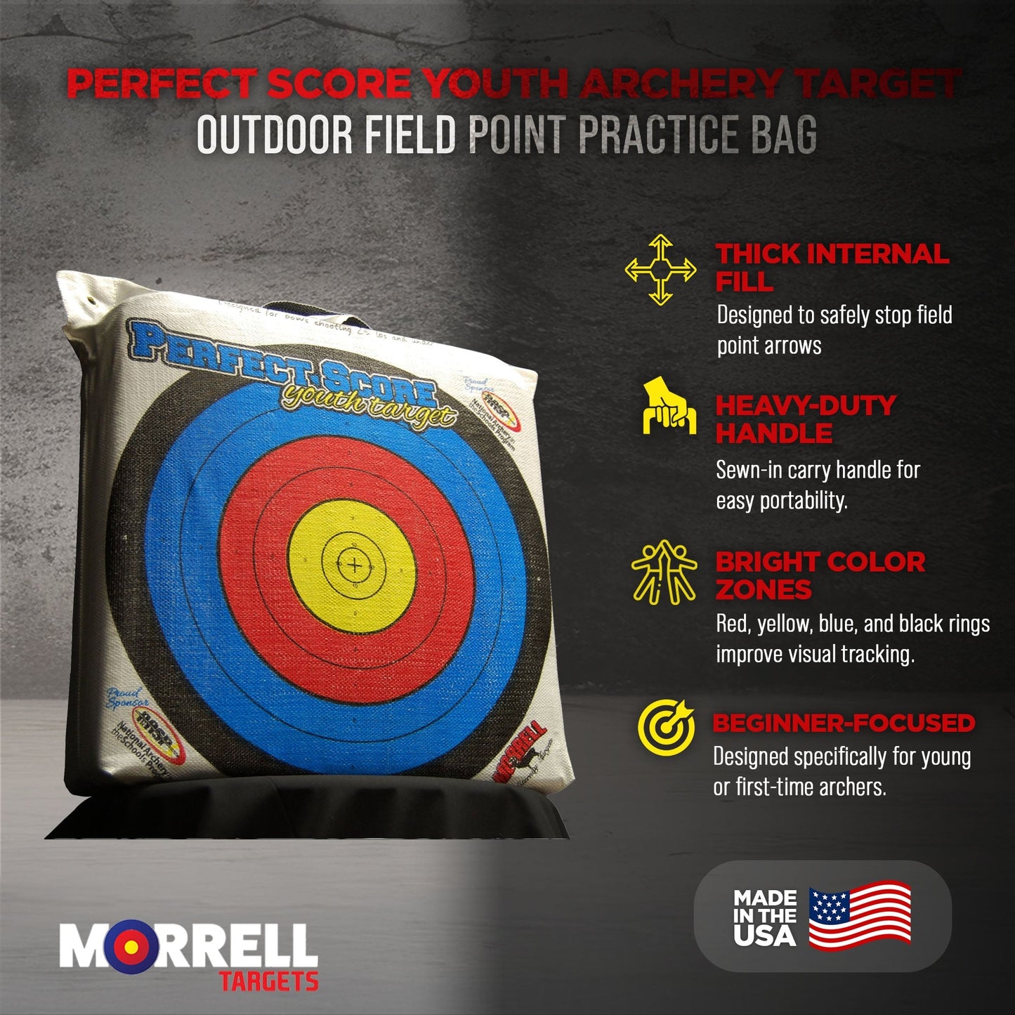 Morrell Perfect Score Youth Archery Target, Outdoor Field Point Practice Bag