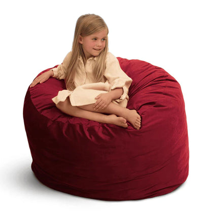 Ultimate Sack 3ft Bean Bag Chair, Oversized Indoor Comfy Lounger, Burgundy Suede