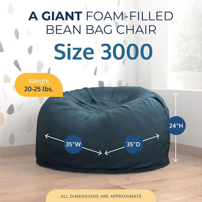 Ultimate Sack 3ft Bean Bag Chair, Oversized Indoor Comfy Lounger, Cloud Suede
