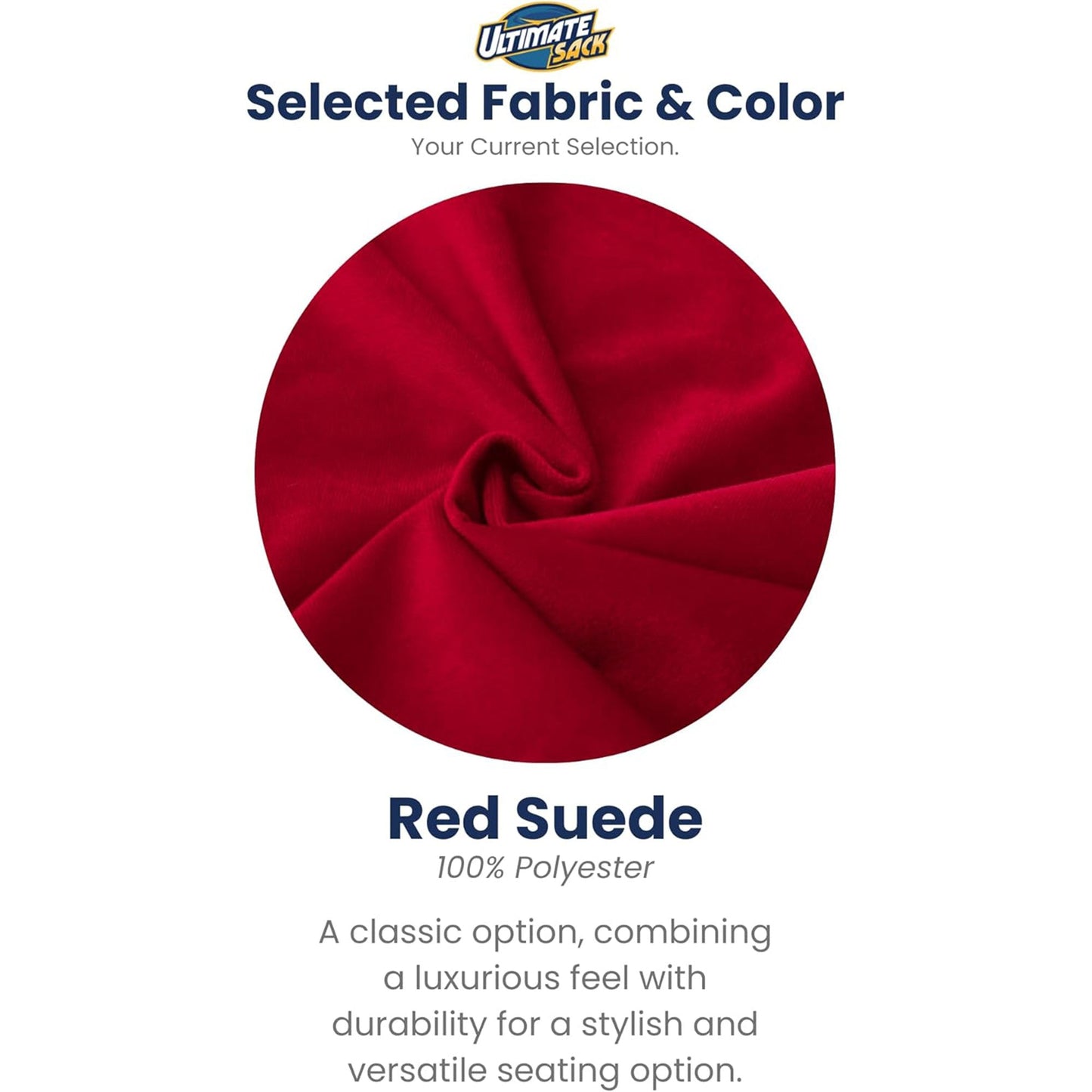 Ultimate Sack 5ft Bean Bag Chair, Oversized Indoor Comfy Lounger, Red Suede