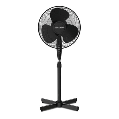 Cool-Living 16" Electric Oscillating Pedestal Fan with 3 Speed Options, Black