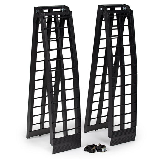 Titan Ramps 2 Pack 8’ Folding ATV Loading Ramps Arched Aluminum Design, Black - Find Fresh Goods