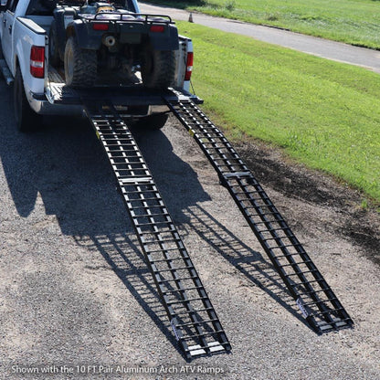 Titan Ramps 2 Pack 8’ Folding ATV Loading Ramps Arched Aluminum Design, Black - Find Fresh Goods
