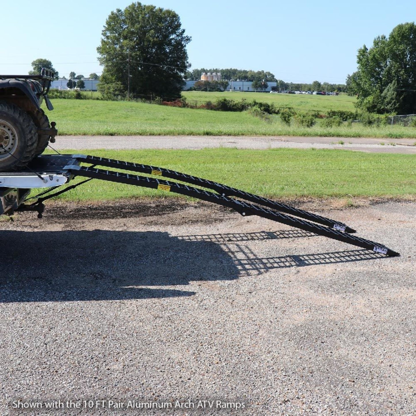 Titan Ramps 2 Pack 8’ Folding ATV Loading Ramps Arched Aluminum Design, Black - Find Fresh Goods