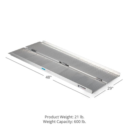 Titan Ramps 4 Foot Single-Fold Aluminum Wheelchair Ramp, 600 Pound Capacity