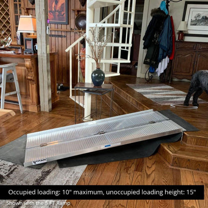 Titan Ramps 5 Foot Single-Fold Aluminum Wheelchair Ramp, 600 Pound Capacity - Find Fresh Goods