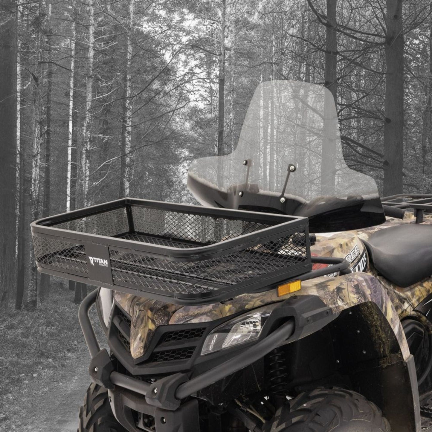 Titan Ramps Universal ATV/UTV Front Cargo Basket Rack with 100 Pound Capacity - Find Fresh Goods