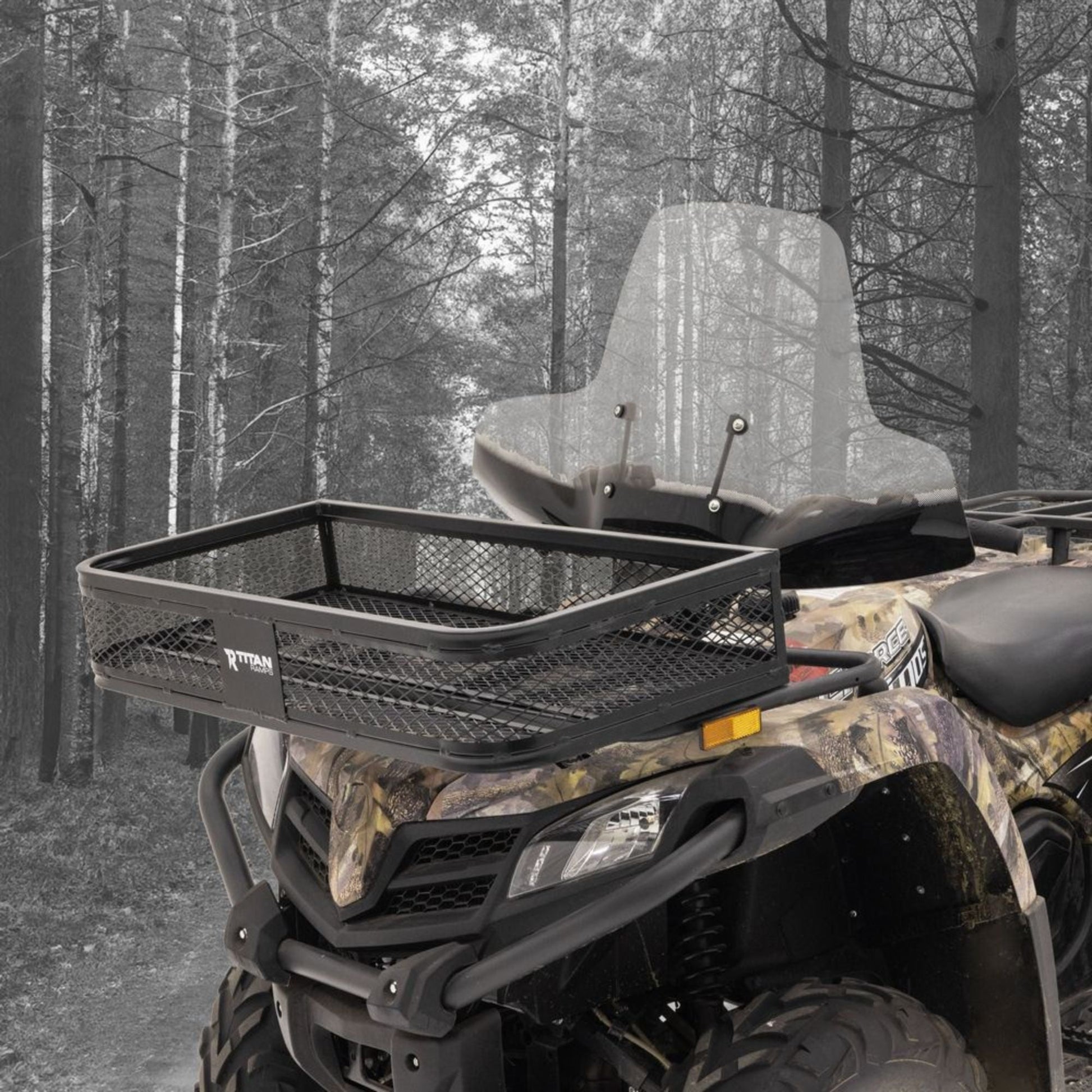 Titan Ramps Universal ATV/UTV Front Cargo Basket Rack with 100 Pound Capacity - Find Fresh Goods