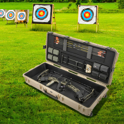 SKB Hard Large Plush Storage Case Archery Bow Parallel Limb iSeries REV2, Tan