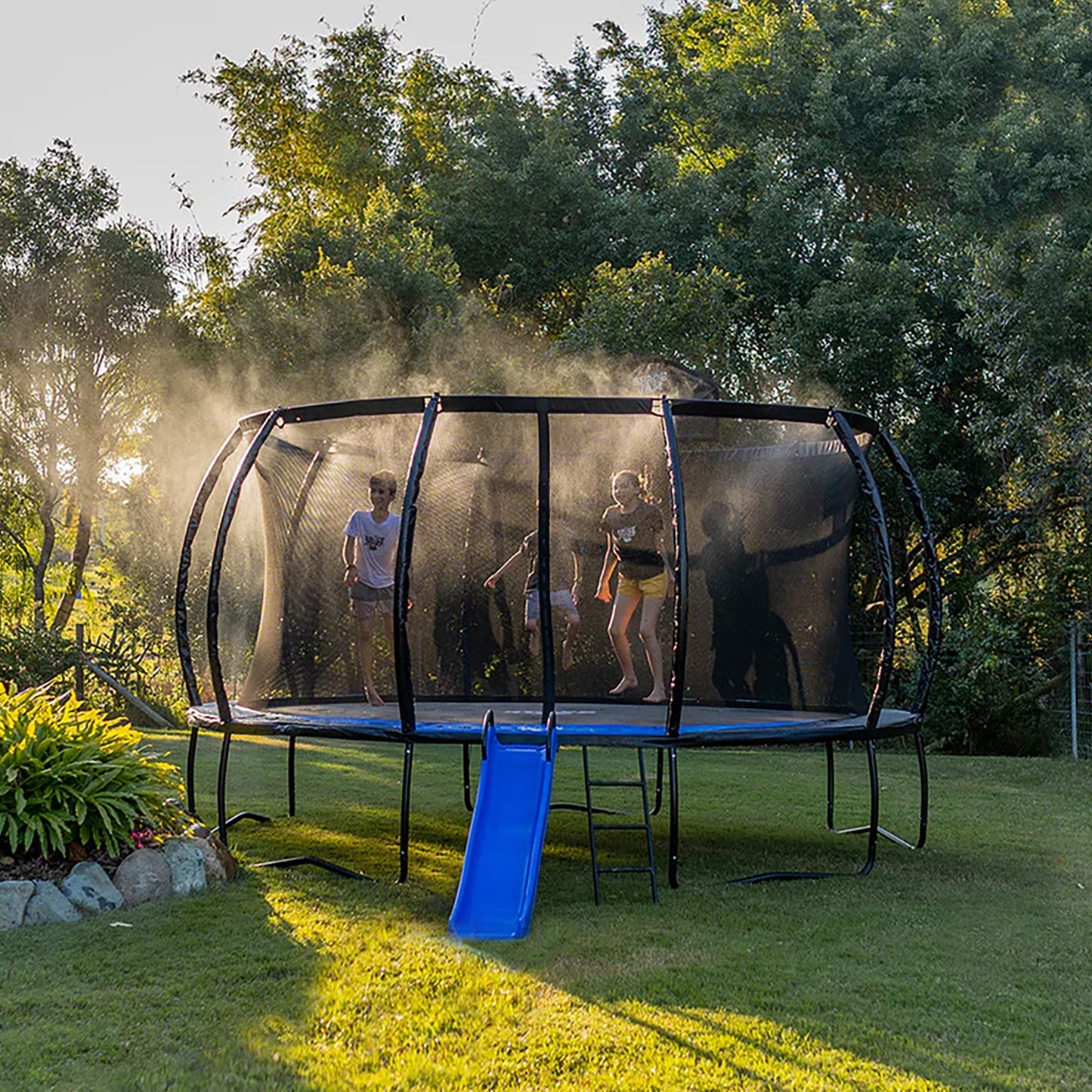 SpaceJump MeteorShower Trampoline Sprinkler Attachment Water Accessory, Black