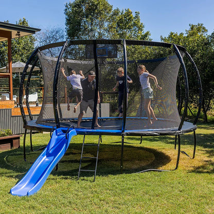 SpaceJump Rocket Slide Trampoline Attachment, Outdoor Playground Accessory, Blue