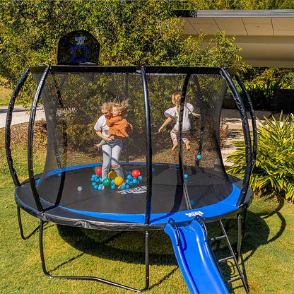 SpaceJump Rocket Slide Trampoline Attachment, Outdoor Playground Accessory, Blue
