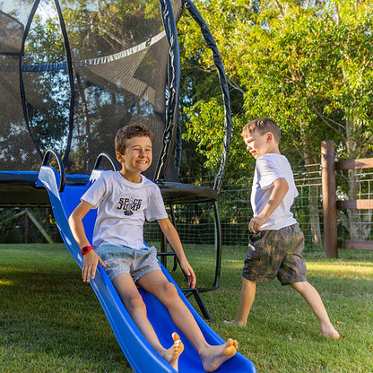 SpaceJump Rocket Slide Trampoline Attachment, Outdoor Playground Accessory, Blue
