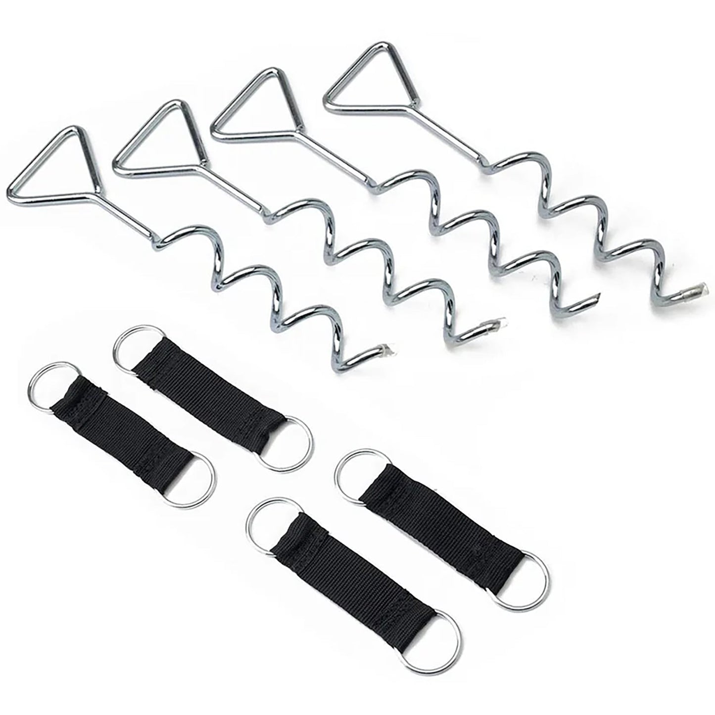 SpaceJump Anchor Kit Heavy Duty Trampoline Stakes Ground Screws Tie Down, Silver