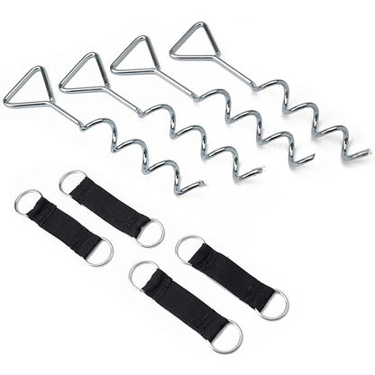 SpaceJump Anchor Kit Heavy Duty Trampoline Stakes Ground Screws Tie Down, Silver