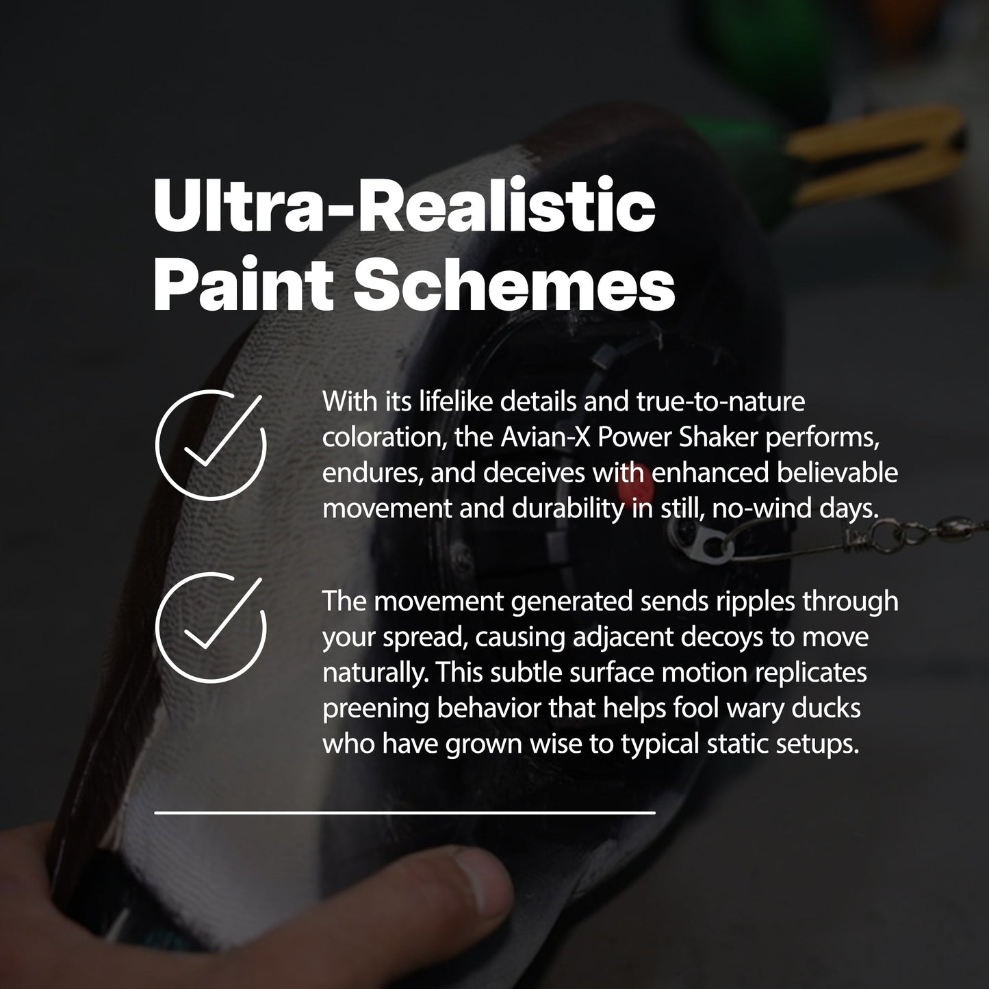 Avian-X Power Shaker Mallard Drake Motion Duck Decoy Floating Surface Preener