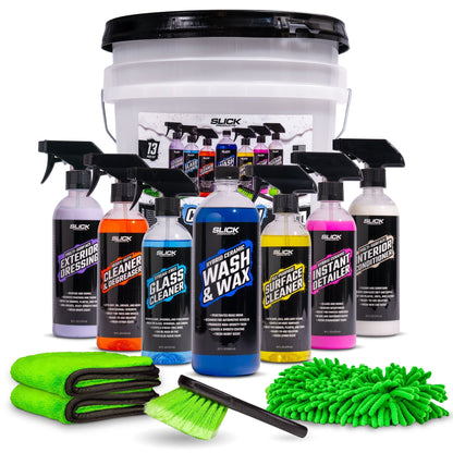 Slick Products 13-Piece Car Wash Cleaning and Detailing Kit, Towel & Scrub Brush - Find Fresh Goods