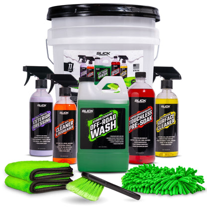 Slick Products 11-Piece Off-Road Car Wash and Detailing Kit, Towel & Scrub Brush - Find Fresh Goods