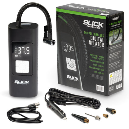 Slick Products Cordless Digital Air Inflator, Portable Tire Pump and Power Bank - Find Fresh Goods