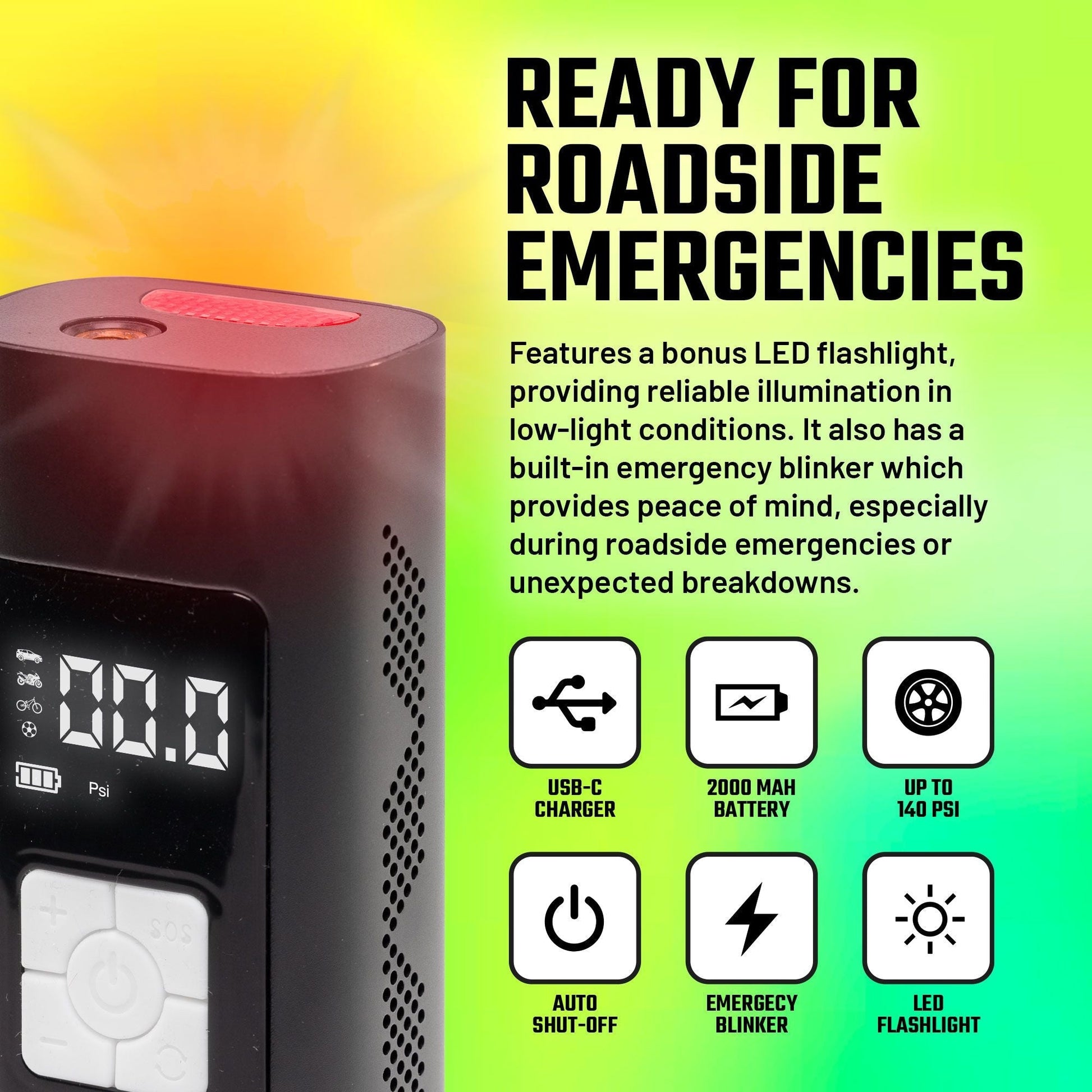 Slick Products Cordless Digital Air Inflator, Portable Tire Pump and Power Bank - Find Fresh Goods