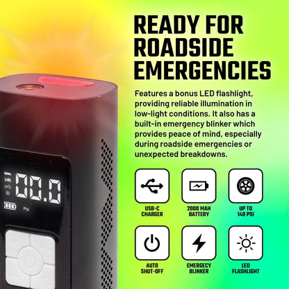 Slick Products Cordless Digital Air Inflator, Portable Tire Pump and Power Bank - Find Fresh Goods