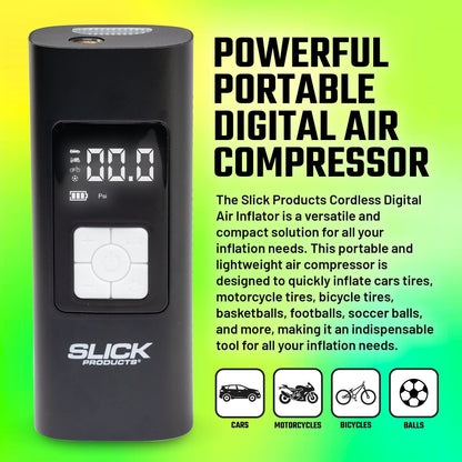 Slick Products Cordless Digital Air Inflator, Portable Tire Pump and Power Bank - Find Fresh Goods
