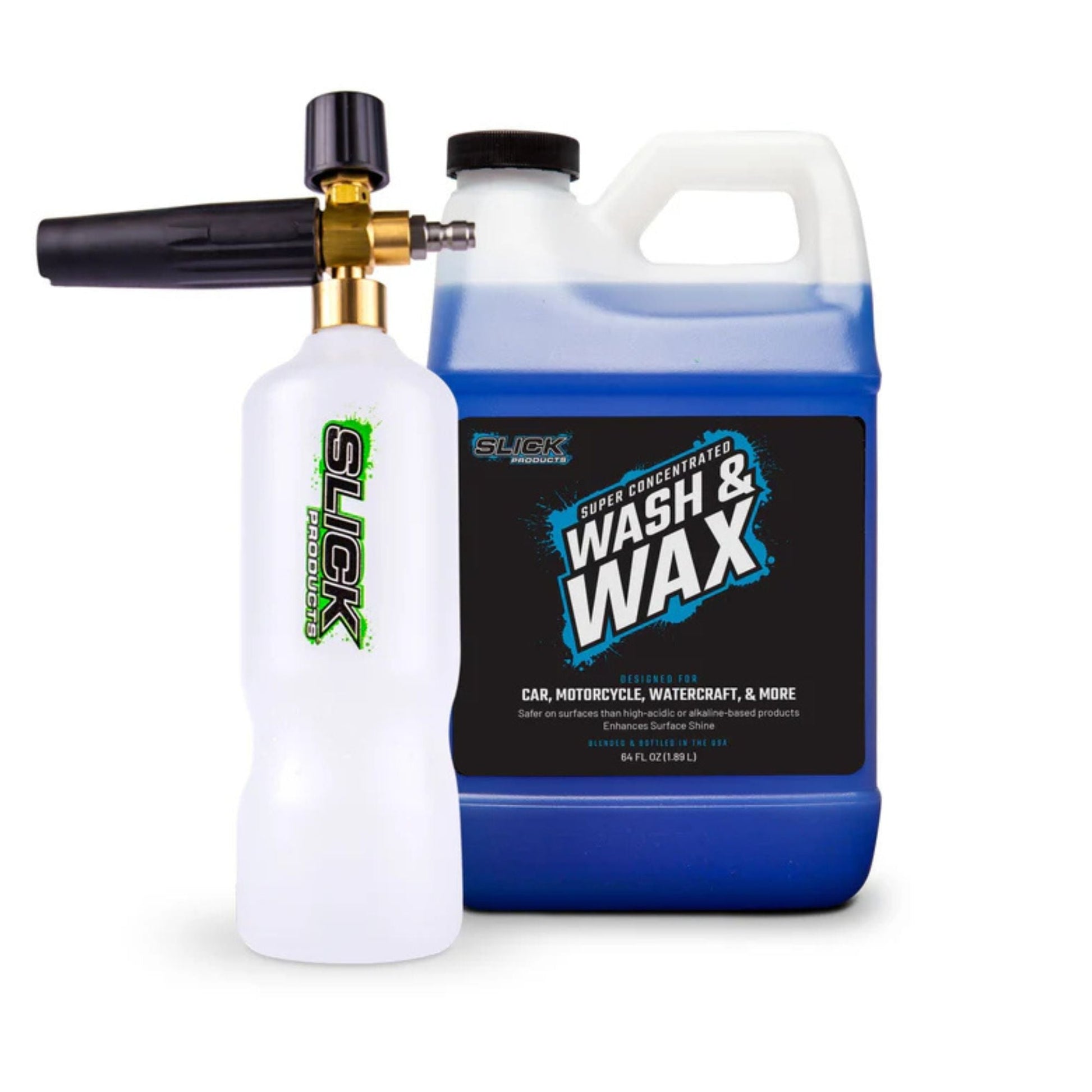 Slick Products 64 Oz Wax & Wash Foam Sprayer Cannon Concentrated Cleaner Bundle - Find Fresh Goods
