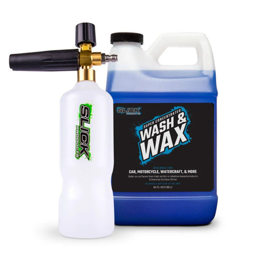 Slick Products 64 Oz Wax & Wash Foam Sprayer Cannon Concentrated Cleaner Bundle - Find Fresh Goods
