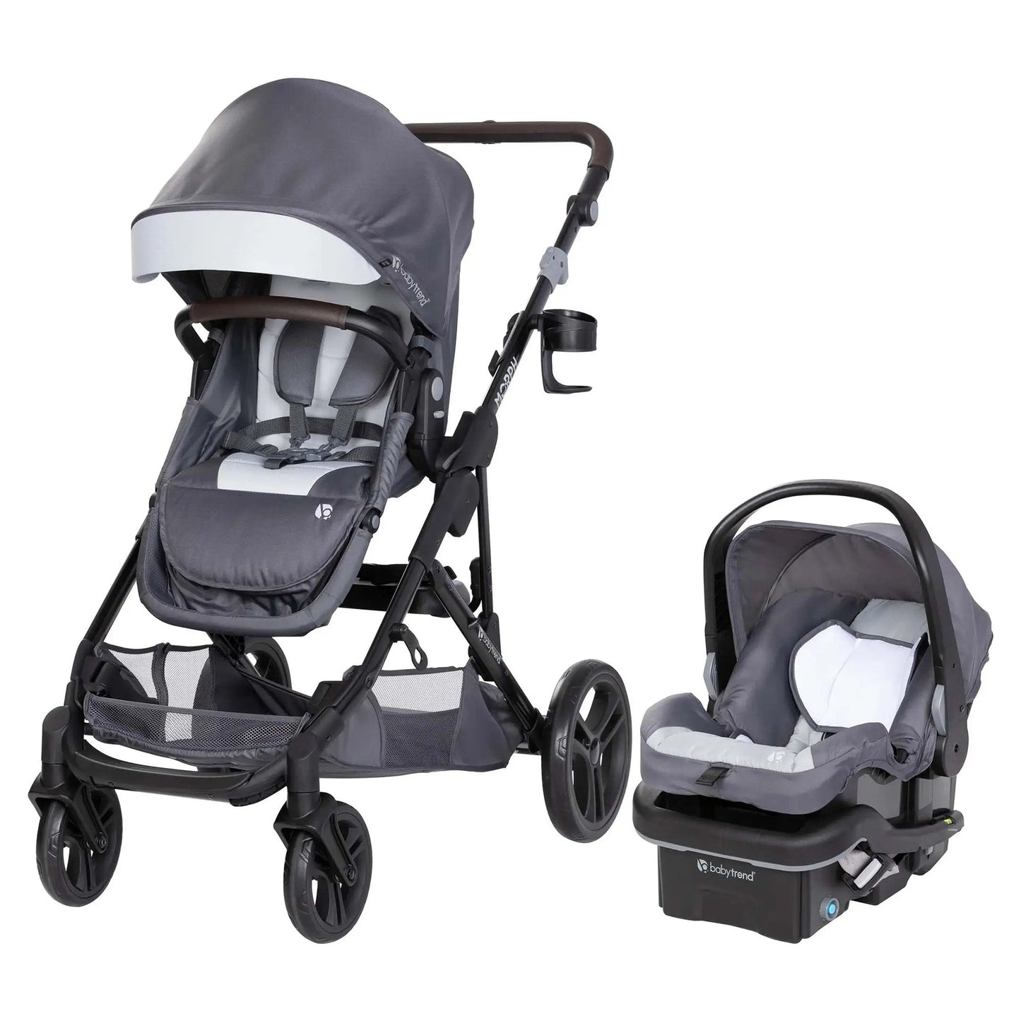 Baby Trend Morph Single to Double Modular Travel System and Car Seat, Dash Grey