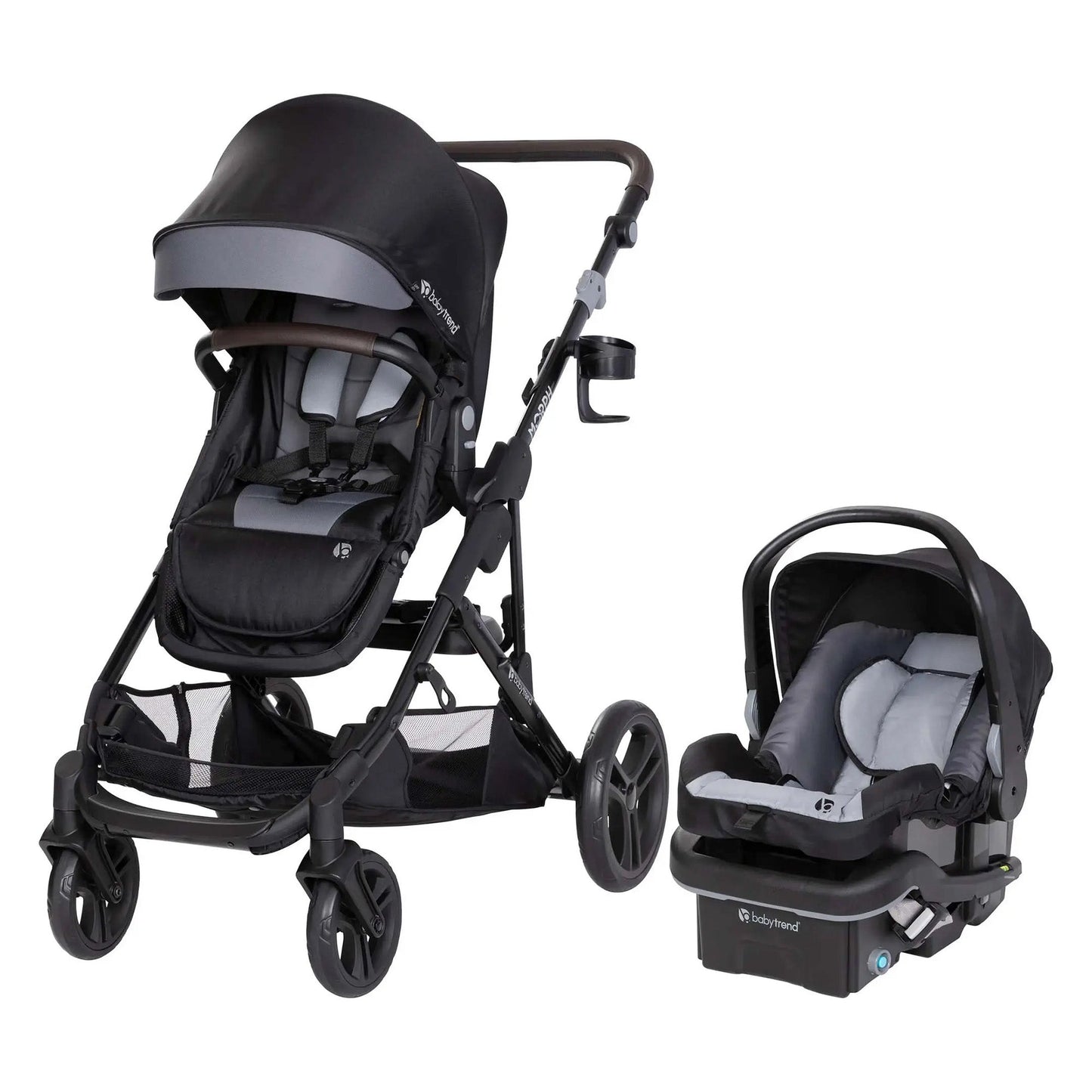 Baby Trend Morph Single to Double Modular Travel System and Car Seat, Dash Black