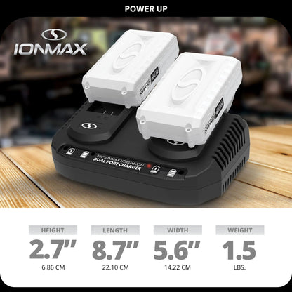 Snow Joe 24V IONMAX Dual Port Quick Charge Docking Station Charger, 24VCHRG-DPC
