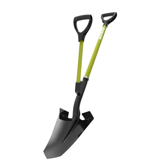 Sun Joe 9“ Digging Shovel, Assist Handle, Shovelution, Black/Green, SJ-SHLV07