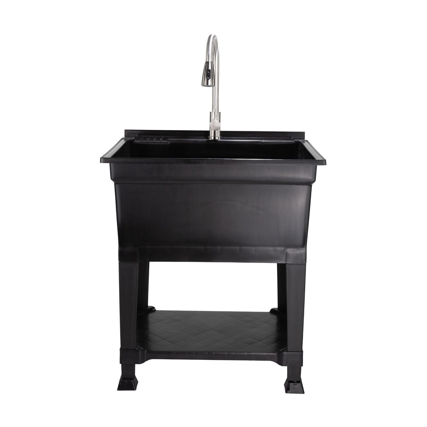Utility Sink Heavy Duty Freestanding Utility Tub Sink, 30 x 24 Inches, Black
