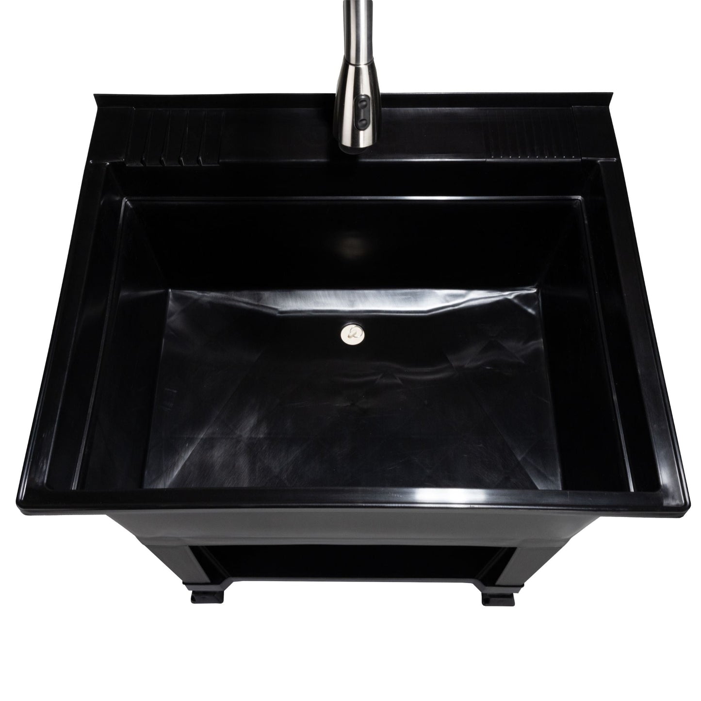 Utility Sink Heavy Duty Freestanding Utility Tub Sink, 30 x 24 Inches, Black