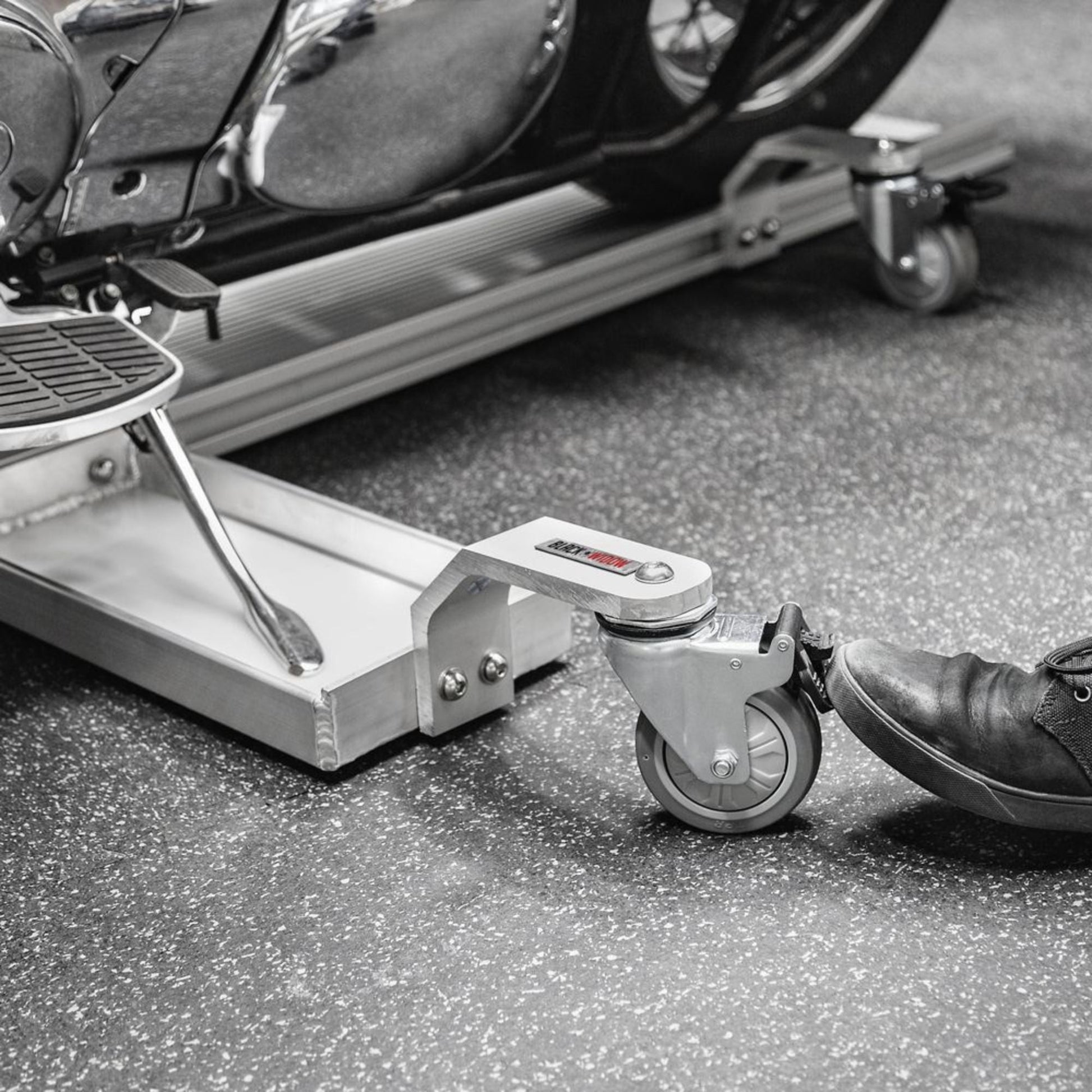 Black Widow Motorcycle Dolly, Fully Adjustable Kickstand Plate Locking Casters - Find Fresh Goods