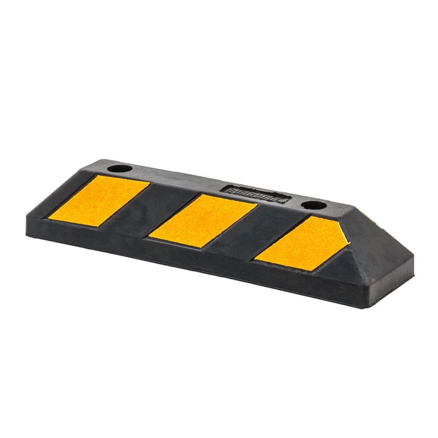 Guardian Parking Stop, 2 Foot Long Rubber Curb with Mounting Holes, Black/Yellow