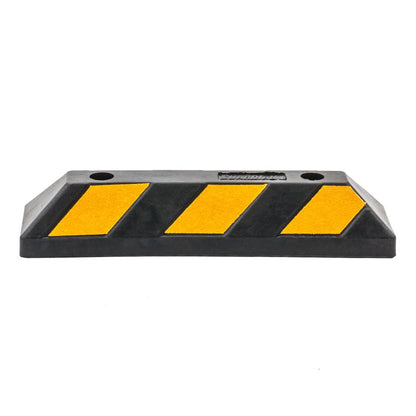Guardian Parking Stop, 2 Foot Long Rubber Curb with Mounting Holes, Black/Yellow
