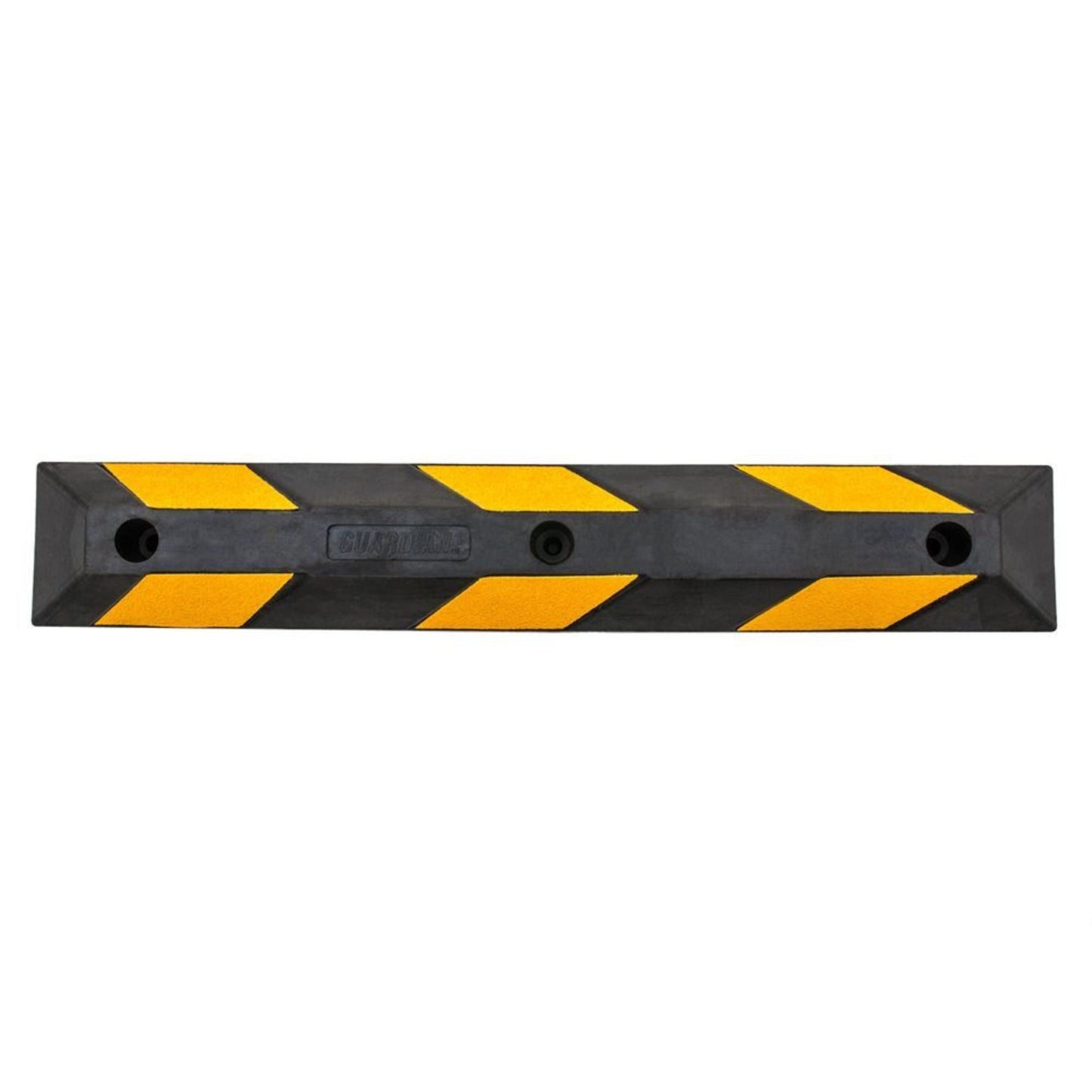 Guardian Parking Stop, 3 Foot Long Rubber Curb with Mounting Holes, Black/Yellow