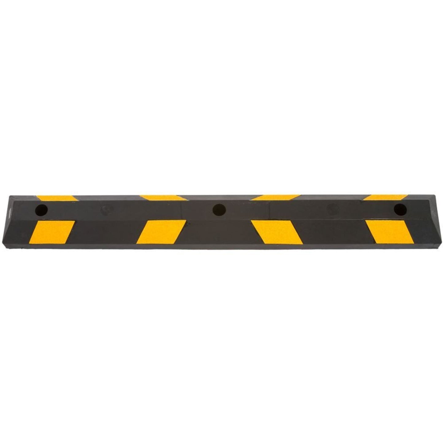 Guardian Parking Stop, 4 Foot Long Rubber Curb with Mounting Holes, Black/Yellow