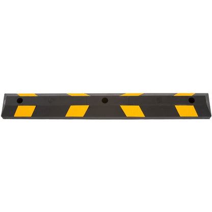 Guardian Parking Stop, 4 Foot Long Rubber Curb with Mounting Holes, Black/Yellow