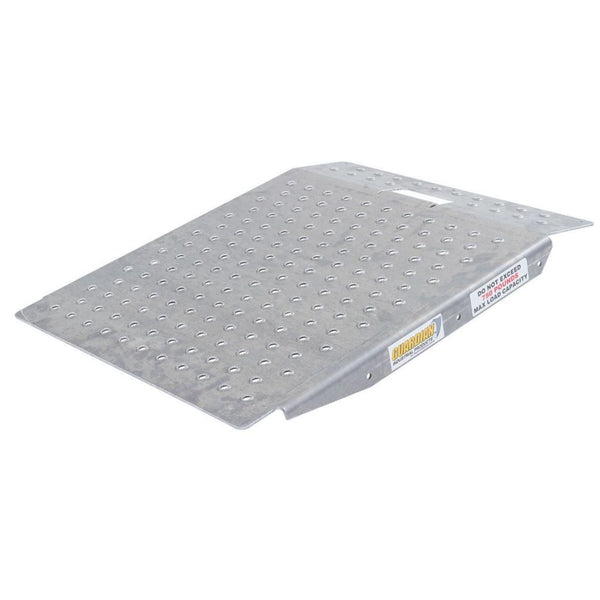 Guardian Heavy Duty Aluminum Shed Ramp, Portable Loading for Mowers, ATV, Silver
