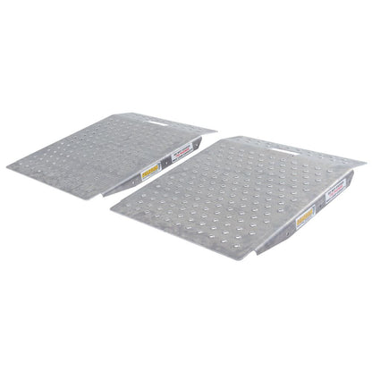 Guardian 2 Pack Heavy Duty Aluminum Shed Ramp, Loading for Mowers, ATV, Silver - Find Fresh Goods